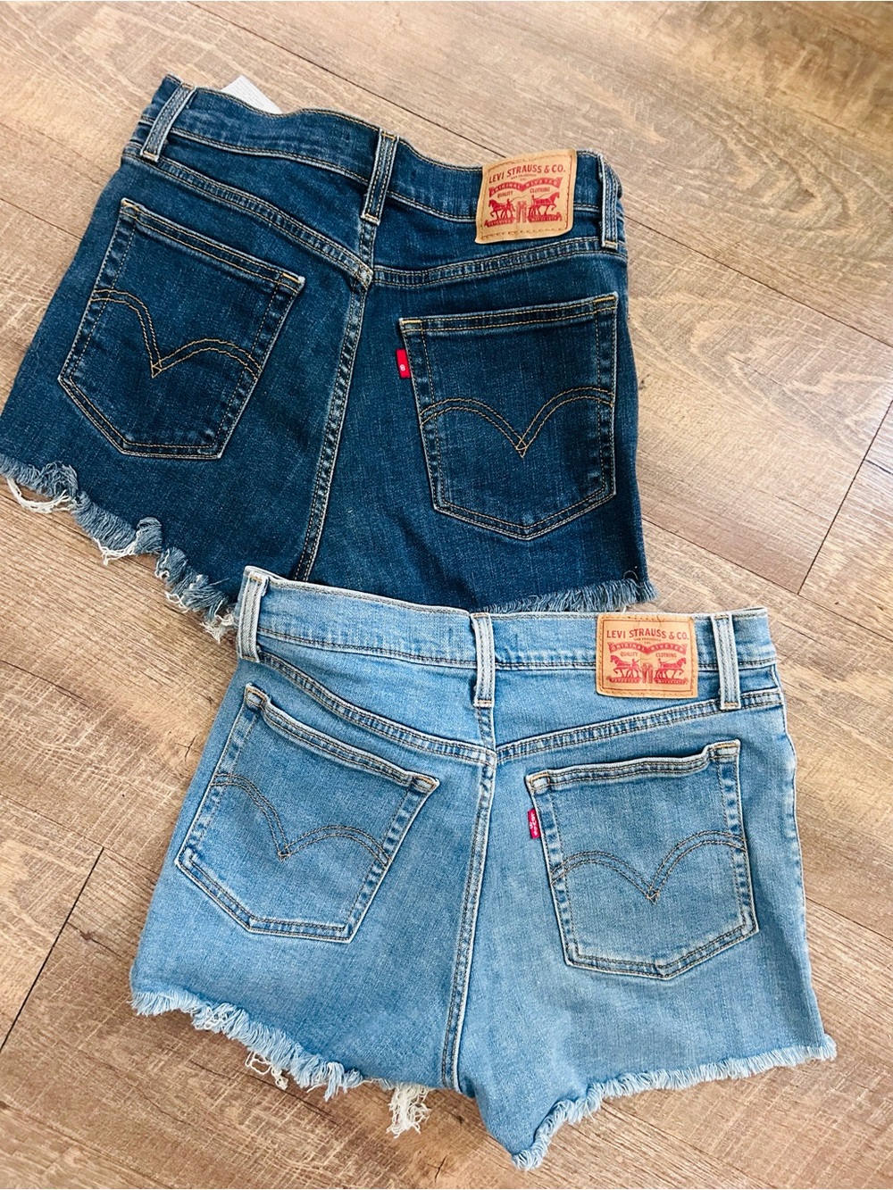 Levi's Denim Mini Shorts - Dark Blue & Light Blue